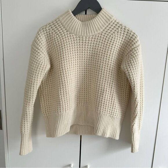 Everlane The Wool Cashmere Waffle Square Crew Neck Sweater - Picture 2 of 5